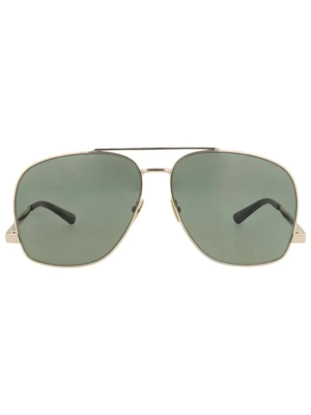 New Saint Laurent Women's Sunglasses Aviator Metal Frame Gold Gold Green
